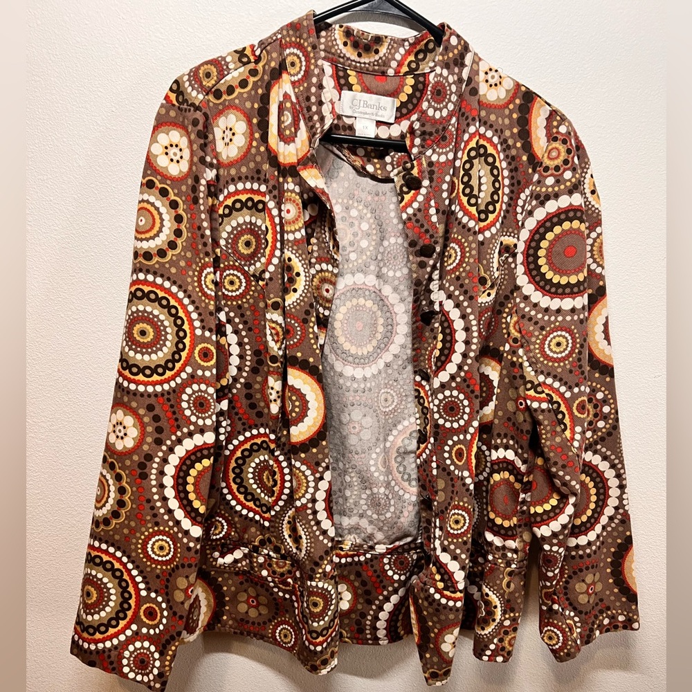 Vintage CJ Banks Multicolor Patterned Blouse